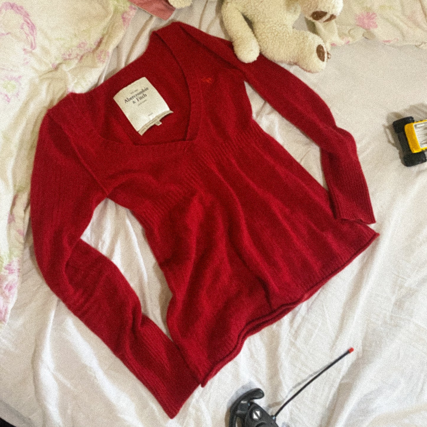 Cherry Red Abercrombie Babydoll Top